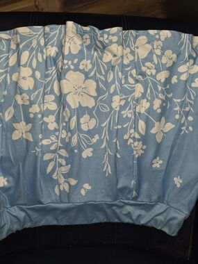 SHEIN Blue Floral Skort with White Print